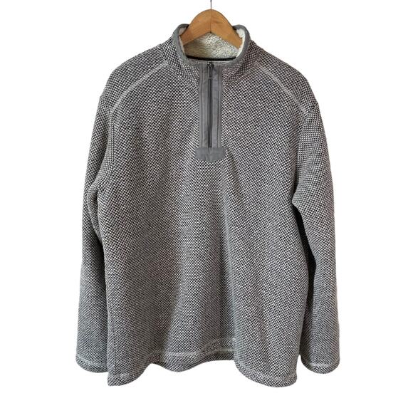 ORVIS Men's Sherpa Fleece Lined Quarter Sweater Gray Size Large Outdoor Gorpcore - Picture 1 of 11